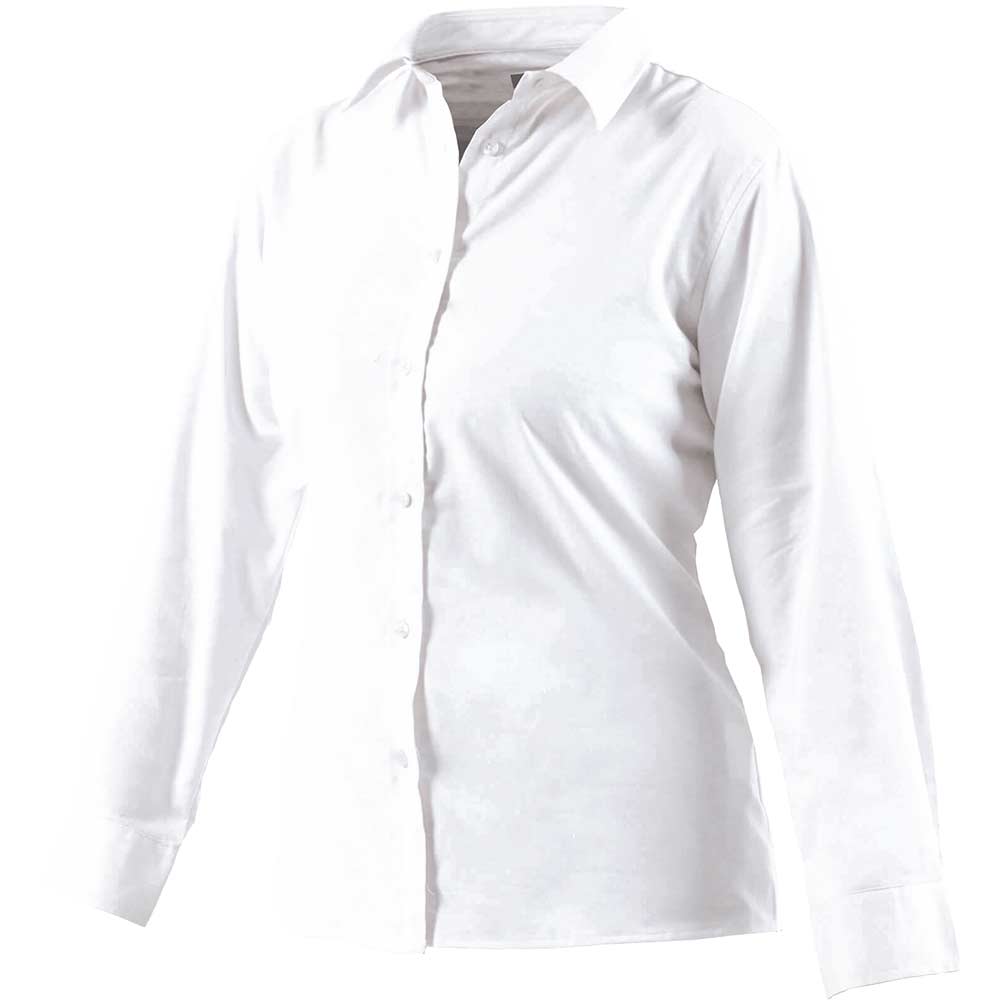 Dickies Ladies Oxford Weave Shirt Long Sleeve White Size 14