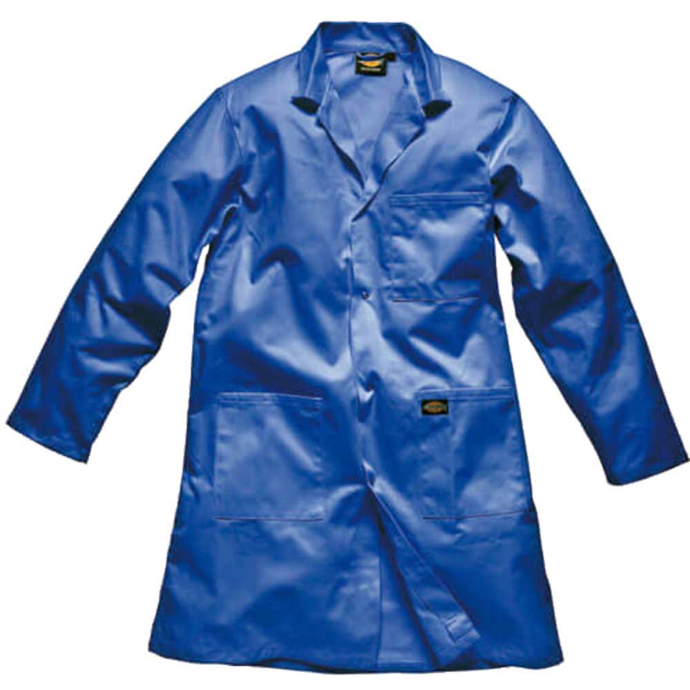 Image of Dickies Unisex Stud Front Redhawk Warehouse Coat Royal Blue Small