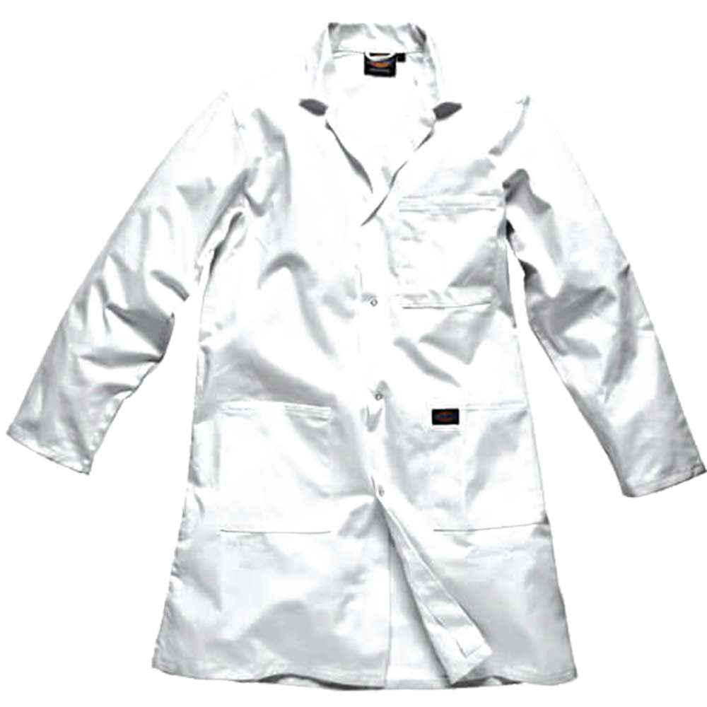 Dickies Unisex Stud Front Redhawk Warehouse Coat White Medium