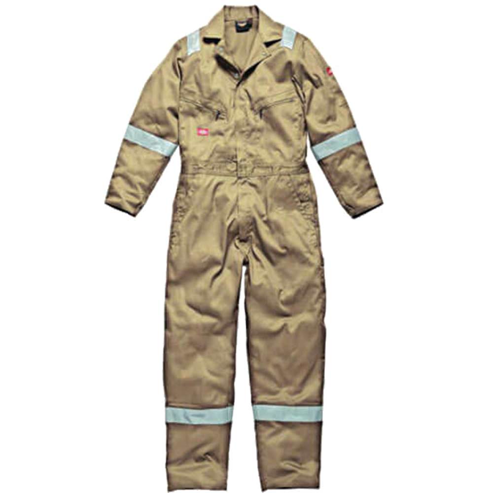 Image of Dickies Mens Lightweight Cotton Overalls Khaki Large