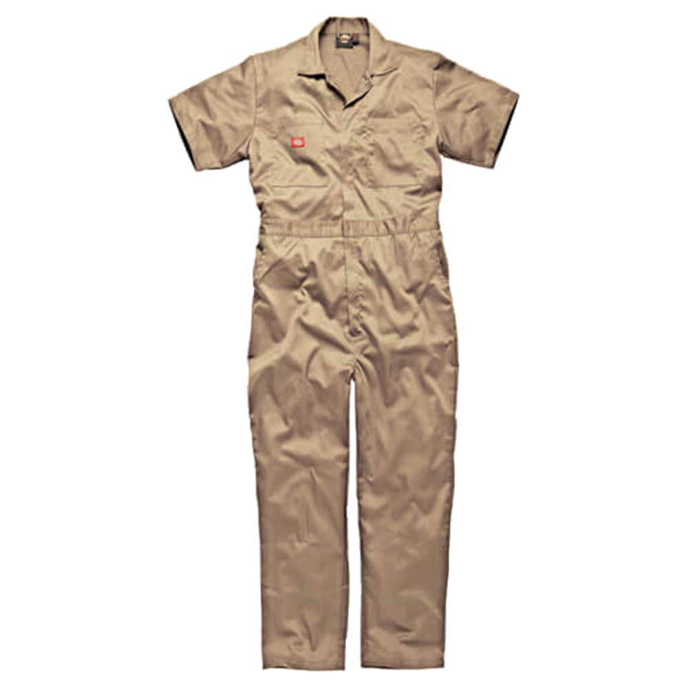Dickies Mens Lightweight Cotton Short Sleeve Overalls Khaki XXXXL