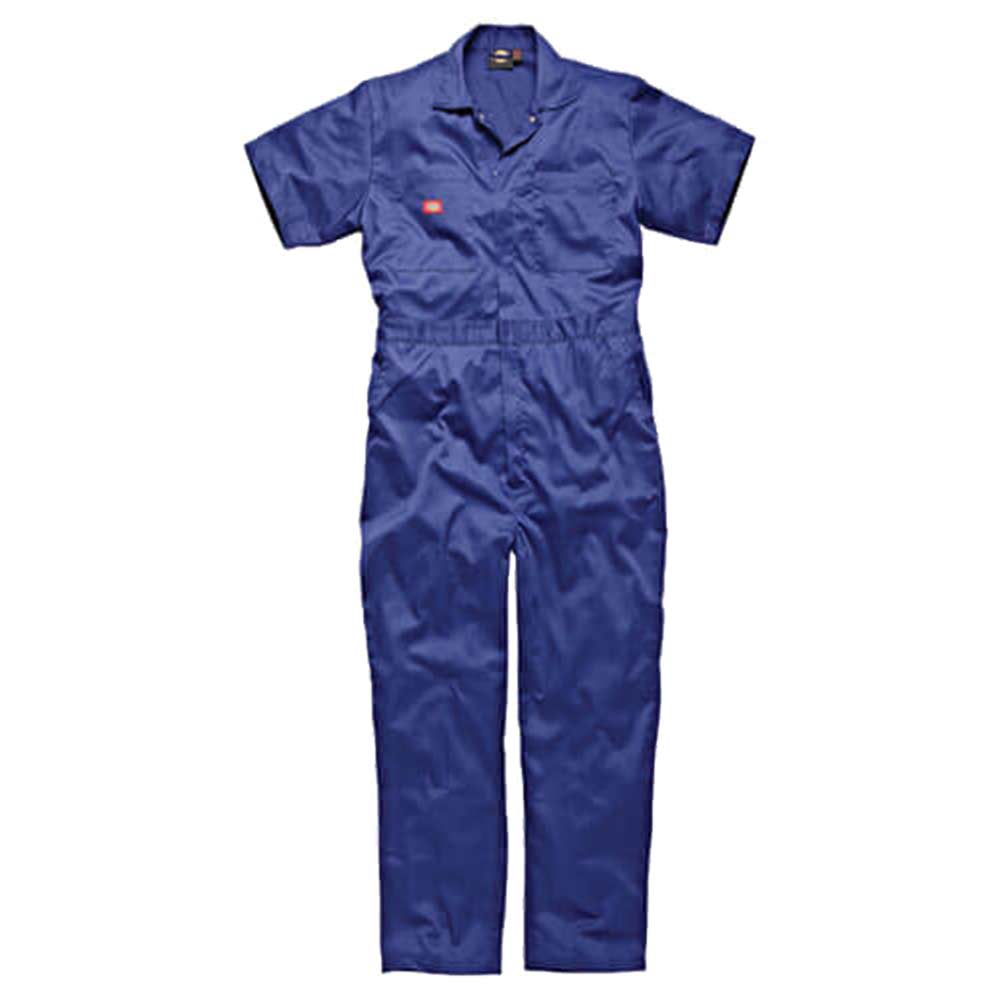 Image of Dickies Mens Lightweight Cotton Short Sleeve Overalls Royal Blue 3XL