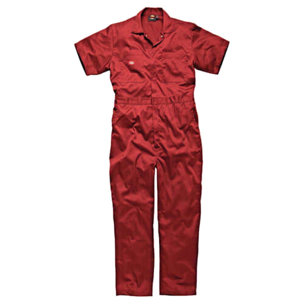 Image of Dickies Mens Lightweight Cotton Short Sleeve Overalls Red 4XL