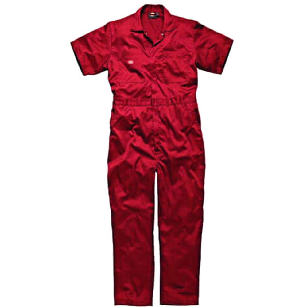 Dickies Mens Lightweight Cotton Short Sleeve Overalls Red XL