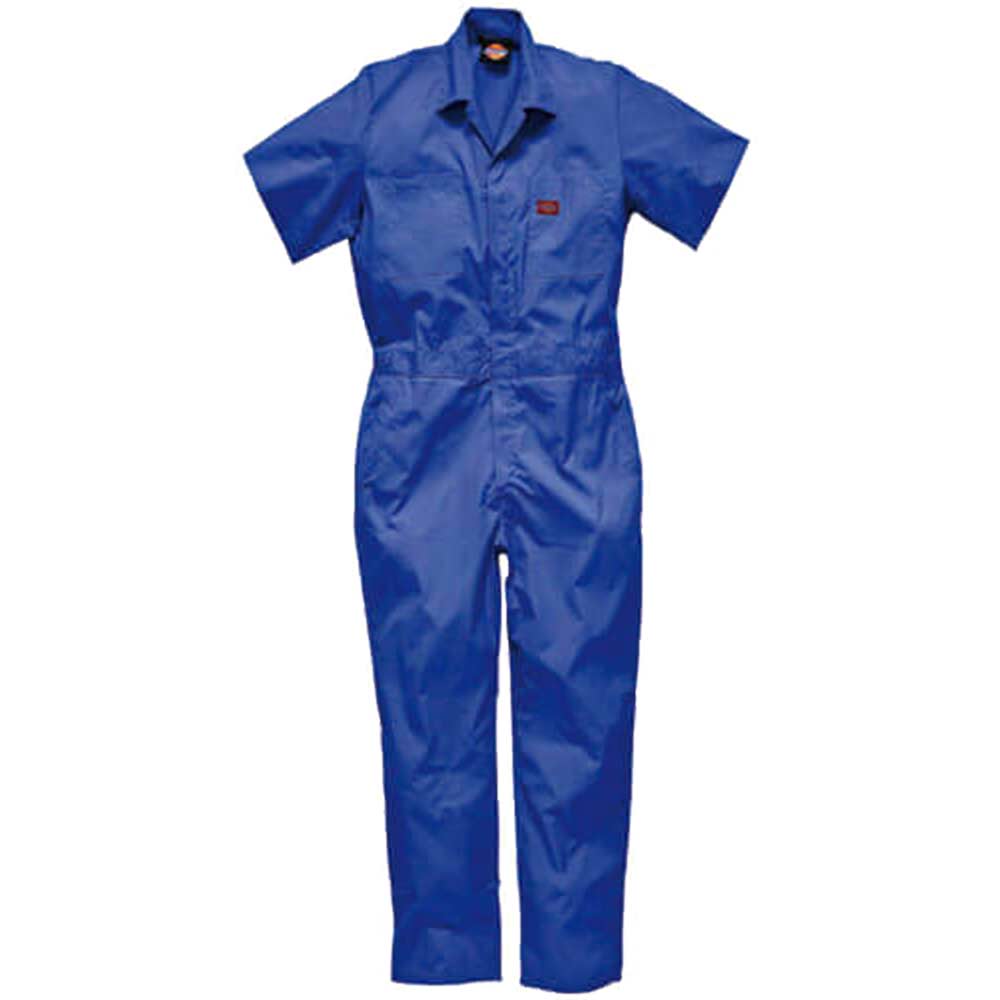 Dickies Mens Short Sleeve Overalls Blue 2XL Regular Leg