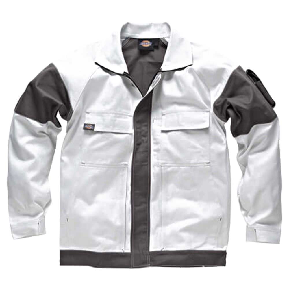 Image of Dickies Mens Grafter Duo Tone 290 Work Jacket White / Grey Large