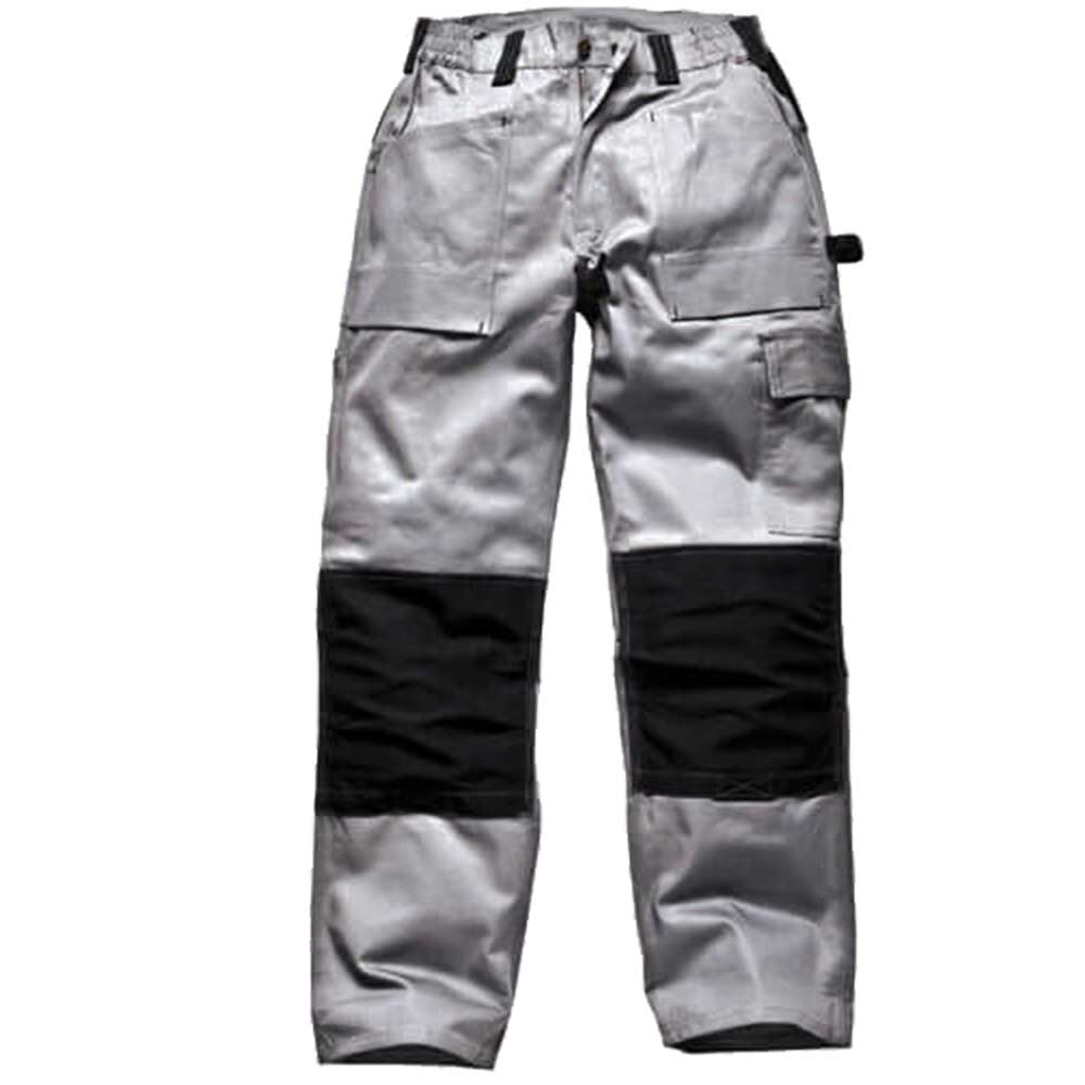 Dickies Mens Grafter Duo Tone 290 Work Trousers Grey / Black 30" Waist & 33" Leg
