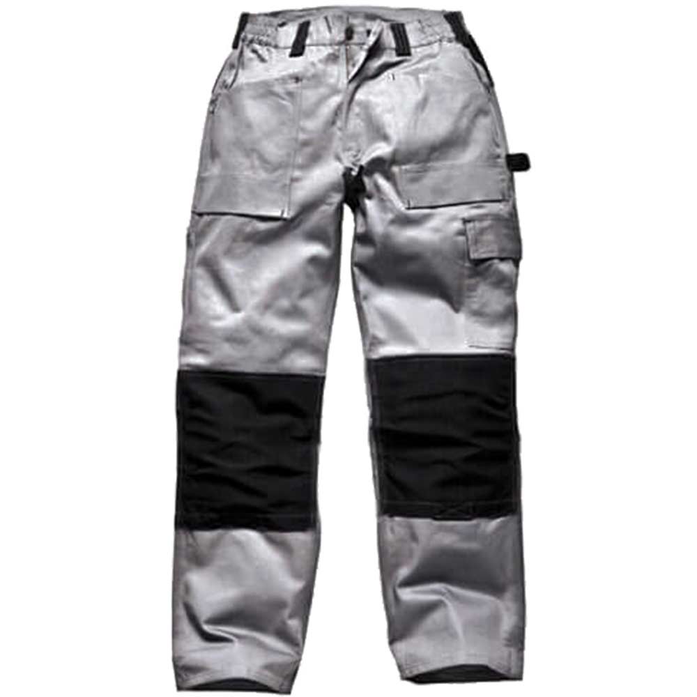 Image of Dickies Mens Grafter Duo Tone 290 Work Trousers Grey / Black 34&quot; Waist 30&quot; Leg