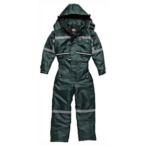 Dickies Childrens Waterproof Mission Padded Overalls Green Ages 13-14