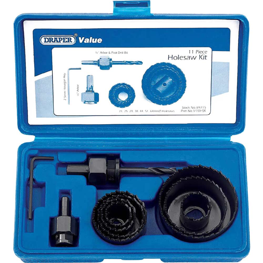 Draper DIY 11 Piece Holesaw Kit