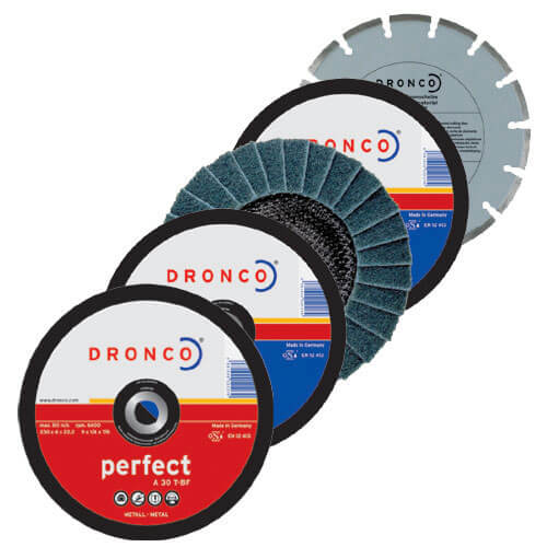 Dronco 115mm Angle Grinder 5 Disc Cutting - Grinding - Sanding Multipack