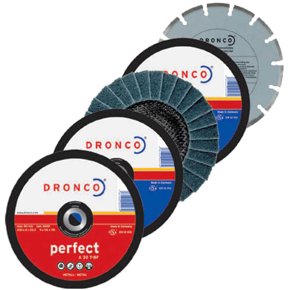 Image of Dronco 115mm Angle Grinder 5 Disc Cutting - Grinding - Sanding Multipack