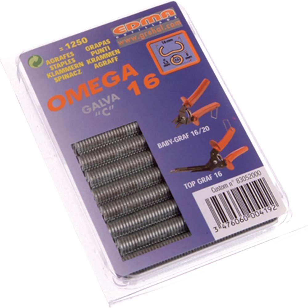 Edma Galv Steel Hog Ring Omega 16 Pack of 250