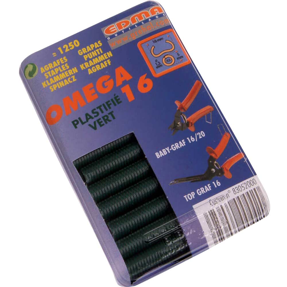 Edma Green Coat Steel Hog Ring Omega 16 Pack of 250