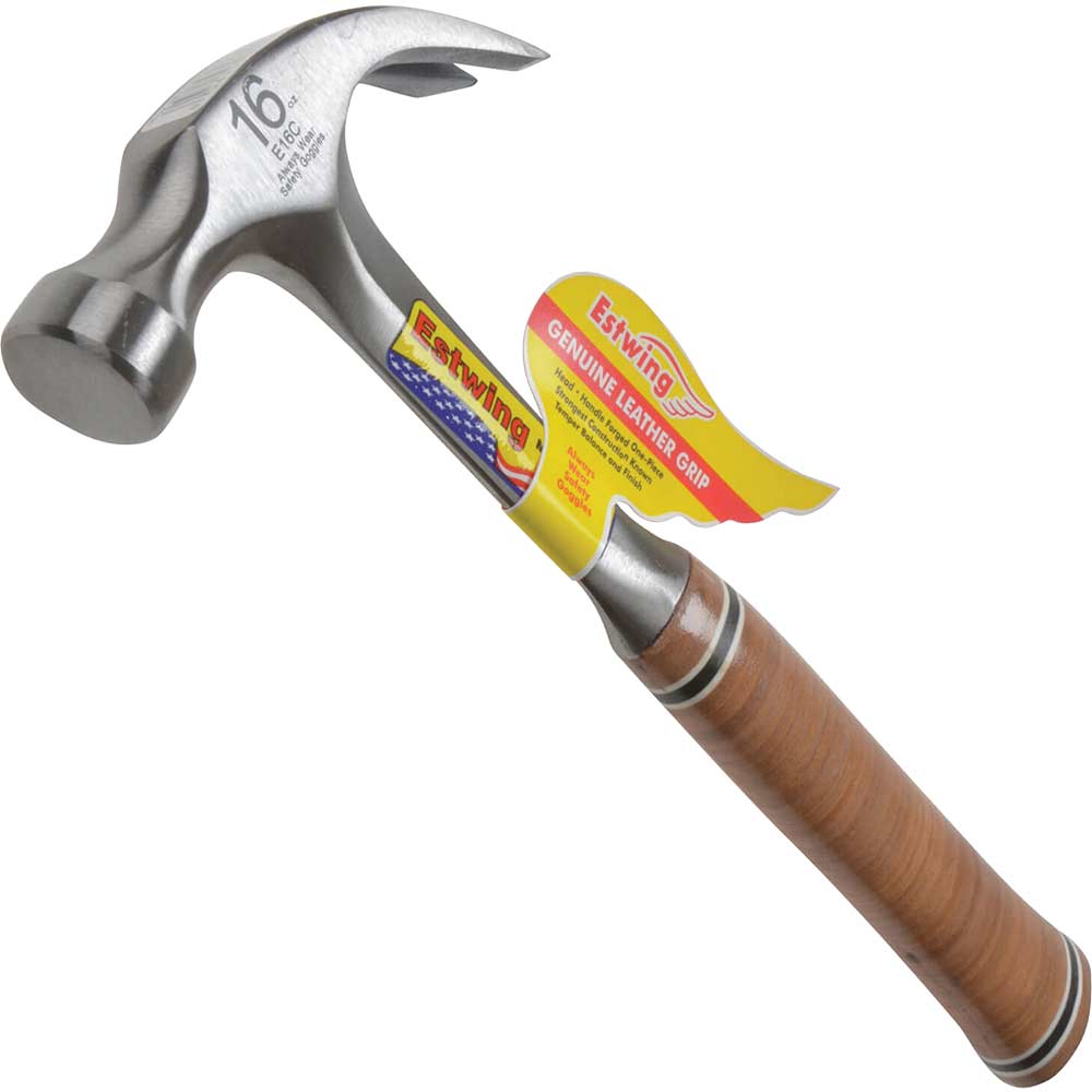 Estwing 16oz Curved Claw Hammer with Leather Grip