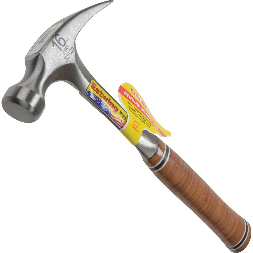 Estwing 16oz Straight Claw Hammer with Leather Grip