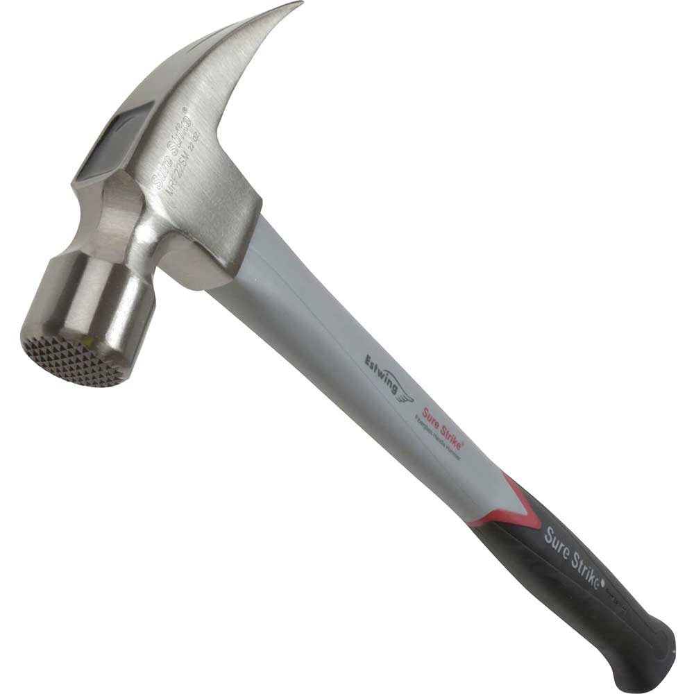 Image of Estwing 22oz Fibreglass Surestrike Milled Straight Claw Hammer