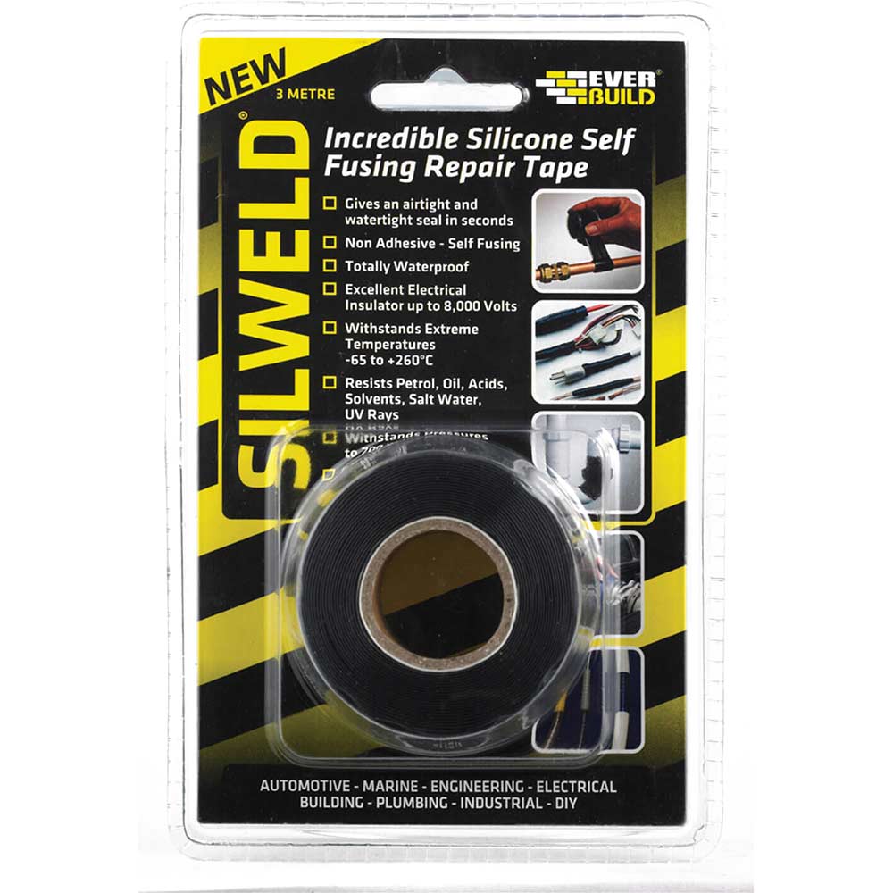 Everbuild 3 Metre Silweld Silicon Self Fusing Repair Tape Black