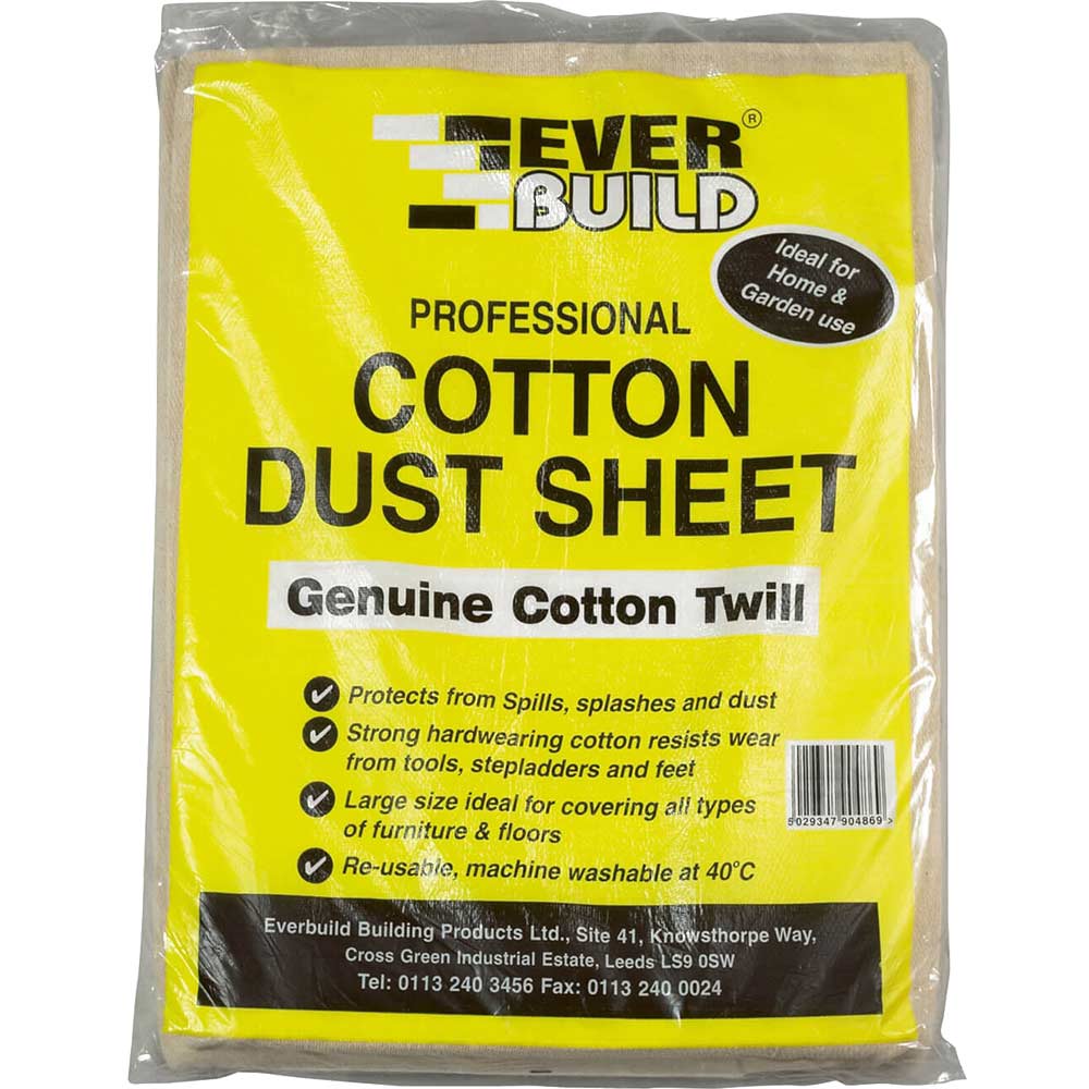 Image of Everbuild Cotton Dust Sheets 12 x 9 Feet