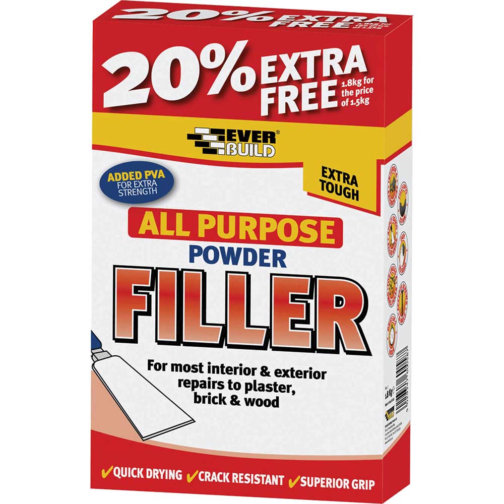 Image of Everbuild All Purpose Powder Filler 1.5kg + 20% Free