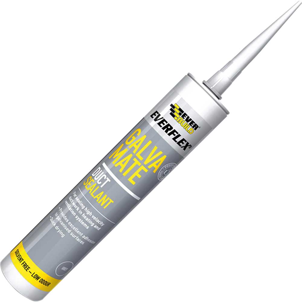 Image of Everbuild Galva Mate Sealant Adhesive Grey C3 Cartridge for Duct Work in Heating & Ventilation Systems