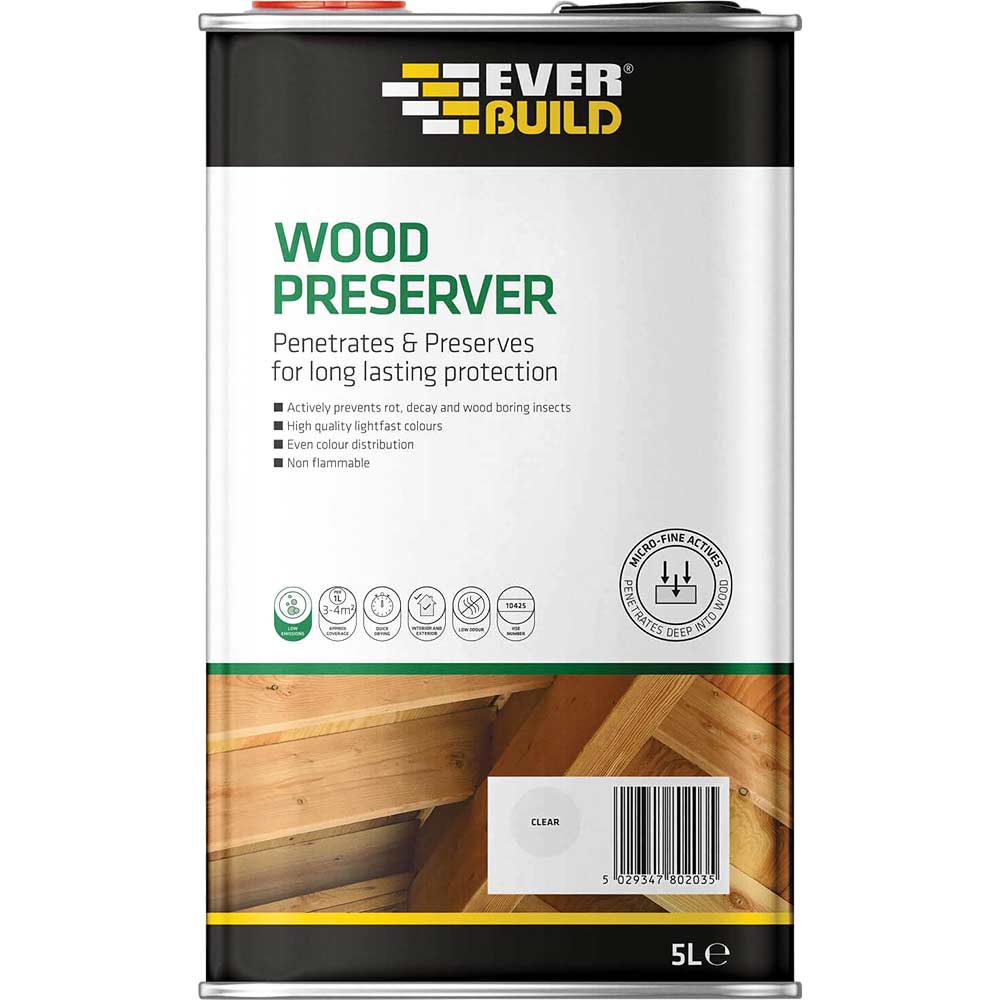 Everbuild Lumberjack Wood Preserver Fir Green 5 Litre