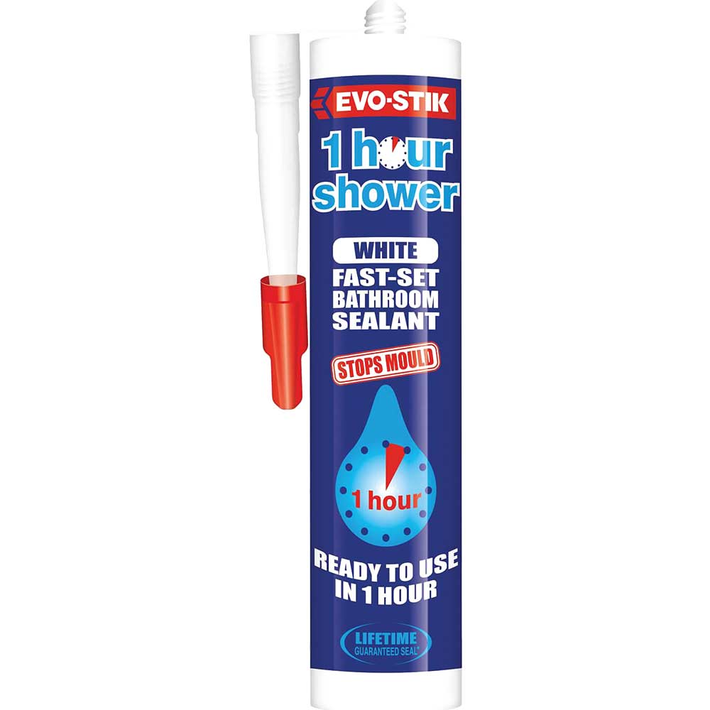 EvoStik 1 Hour Shower Silicone Sealant White 310ml