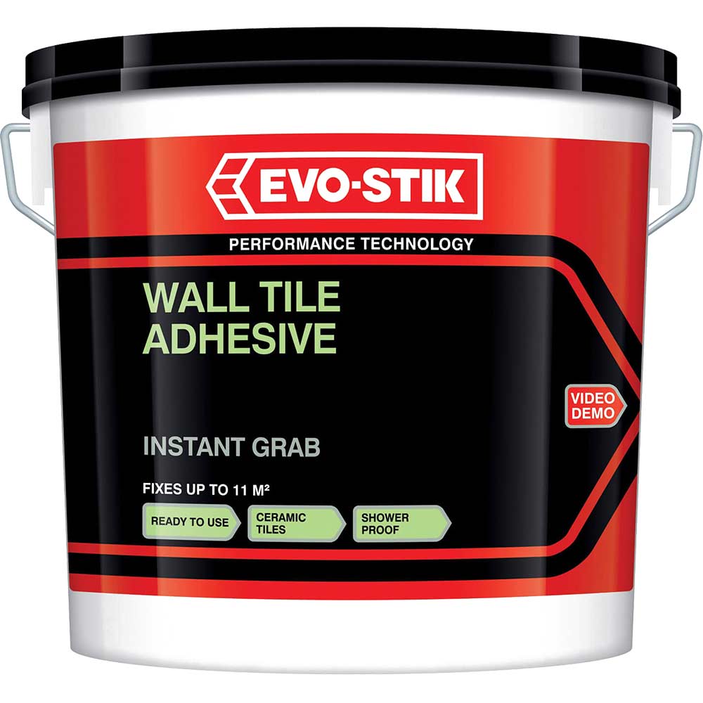 Image of EvoStik Tile A Wall Non Slip Tile Adhesive for Ceramic Tiles 1 Litre