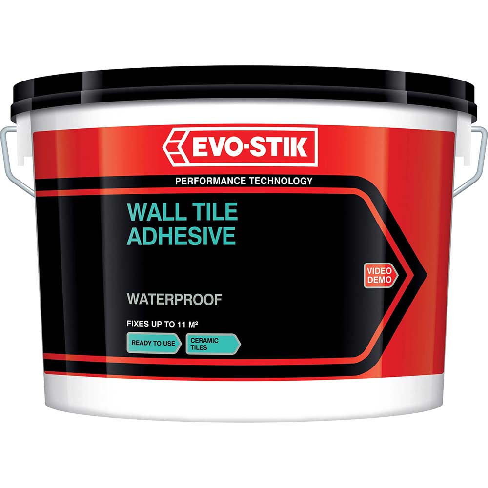 Image of EvoStik Tile A Wall Weatherproof Tile Adhesive for Ceramic Tiles 2.5 Litre
