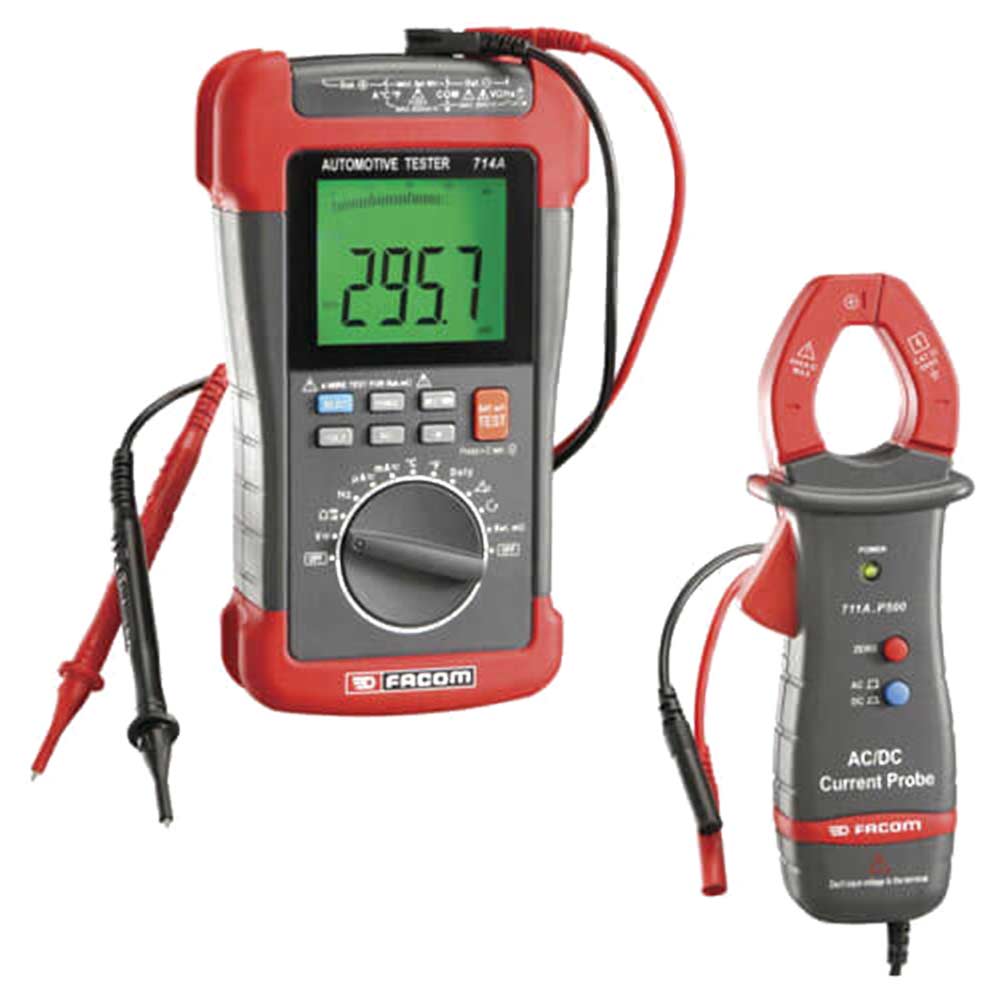 Image of Facom Automotive Multimeter & Ammeter Clamp Set with Cover