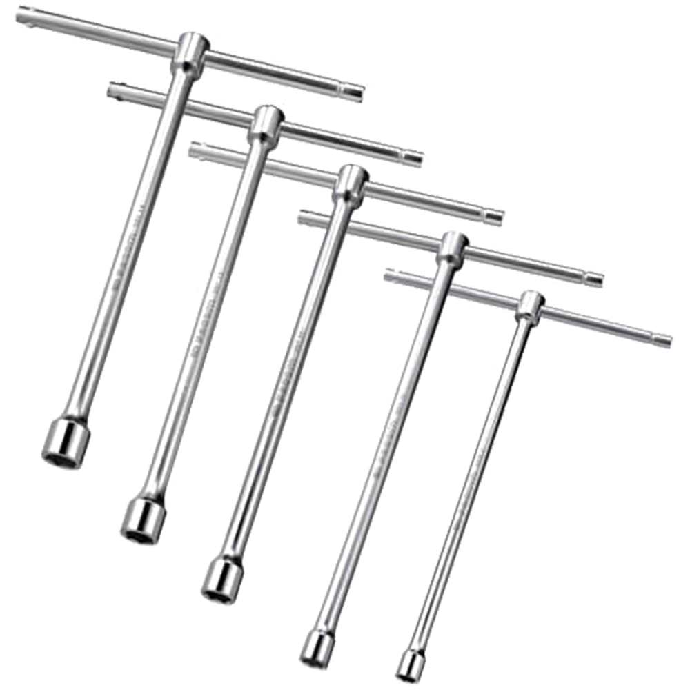 Image of Facom 5 Piece T Handle 6 Point Socket Wrench Set Metric