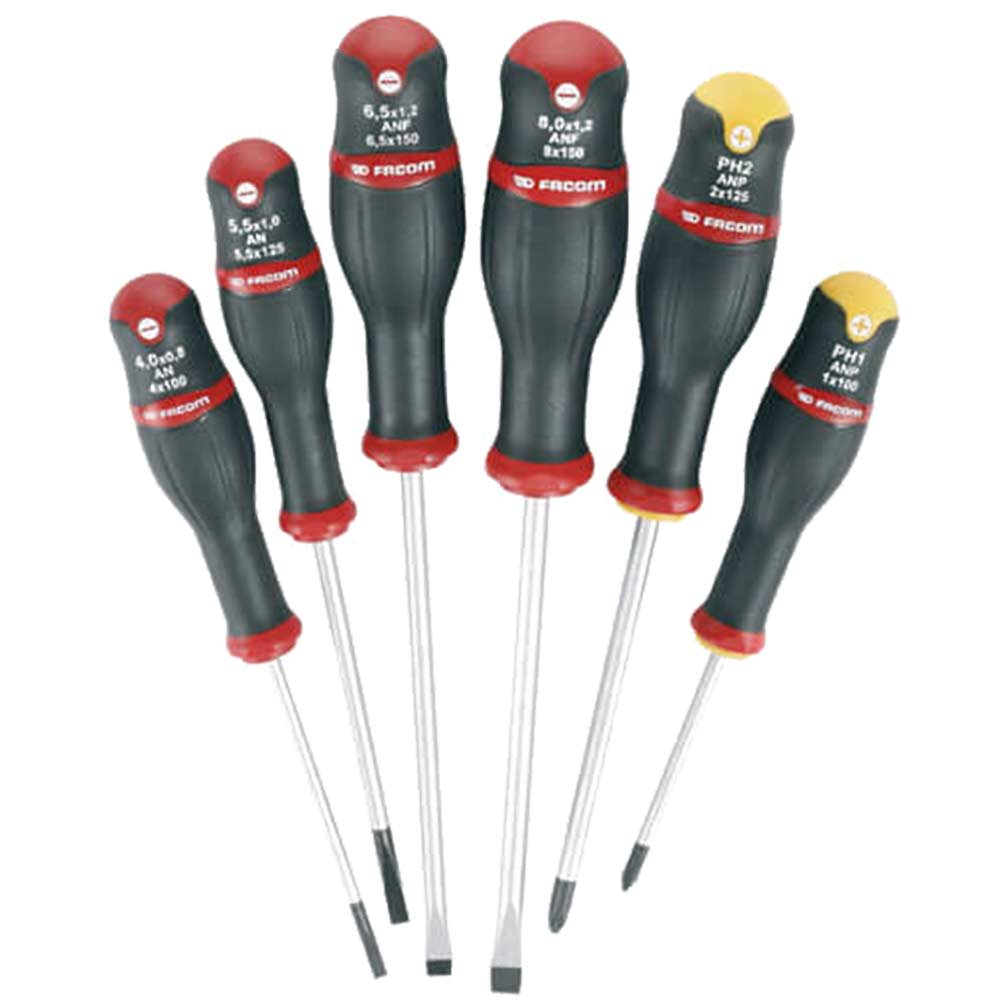 Image of Facom 6 Piece Protwist Mixed Slotted & Phillips Screwdriver Set