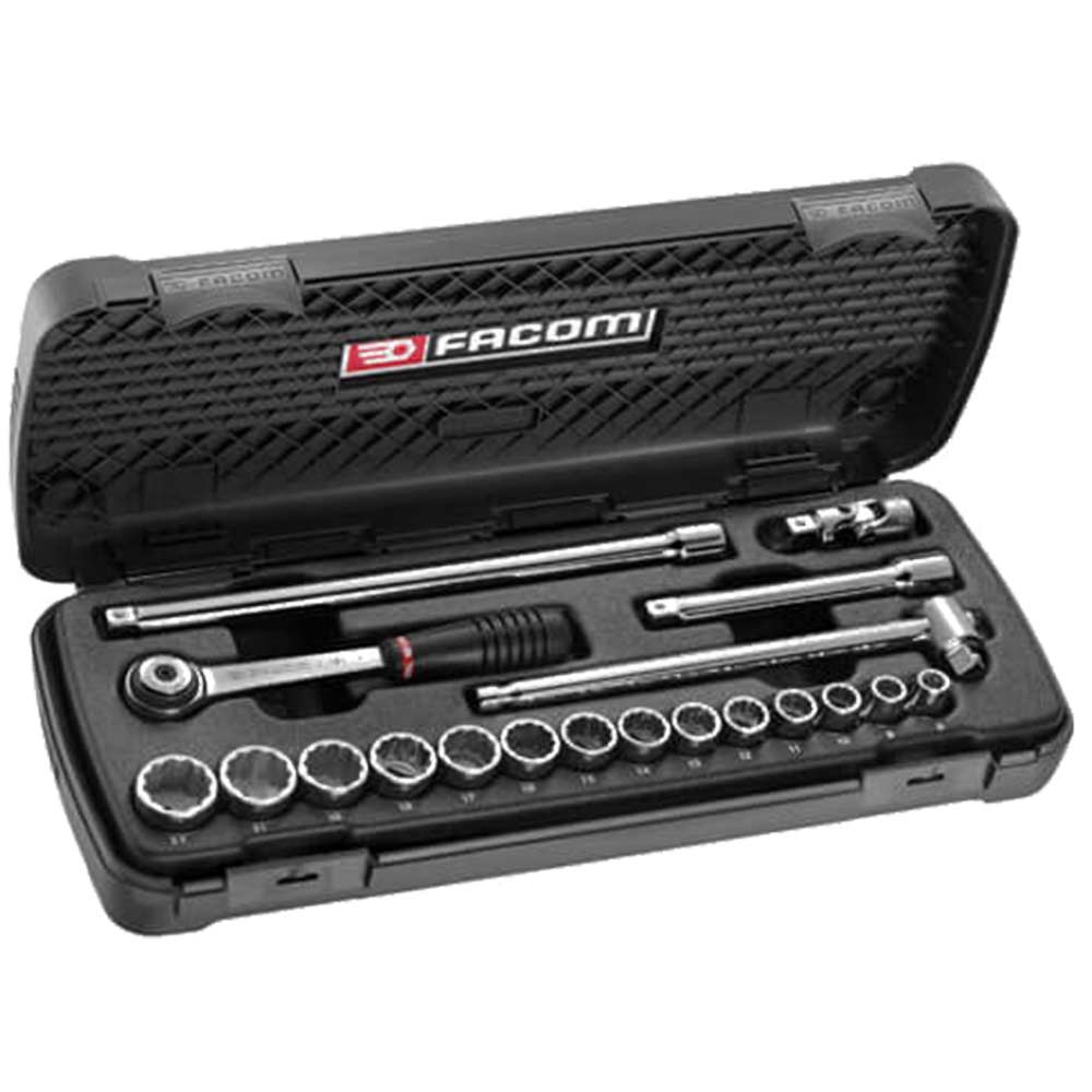 Image of Facom 19 Piece 3/8&quot; Square Drive Socket Set 8 -22mm