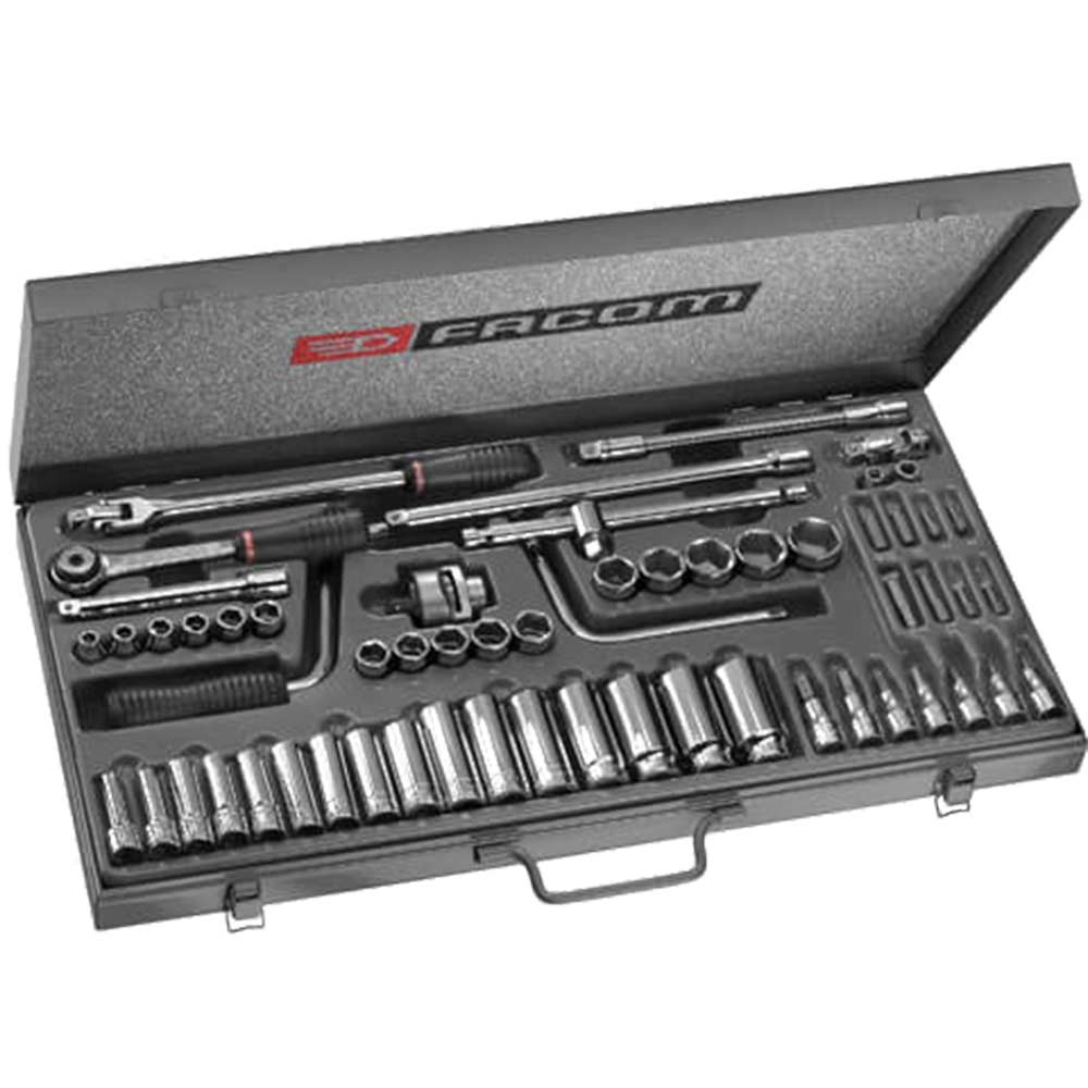 Facom 58 Piece 3/8" Bi Hex & Hex Socket & Bit Set 7 - 24mm