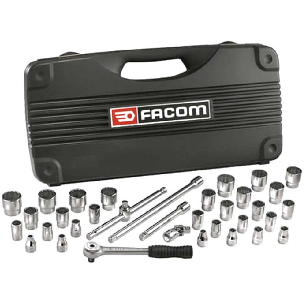 Image of Facom 34 Piece 3/8&quot; Square Drive Metric & Af Bi Hexagon Socket Set