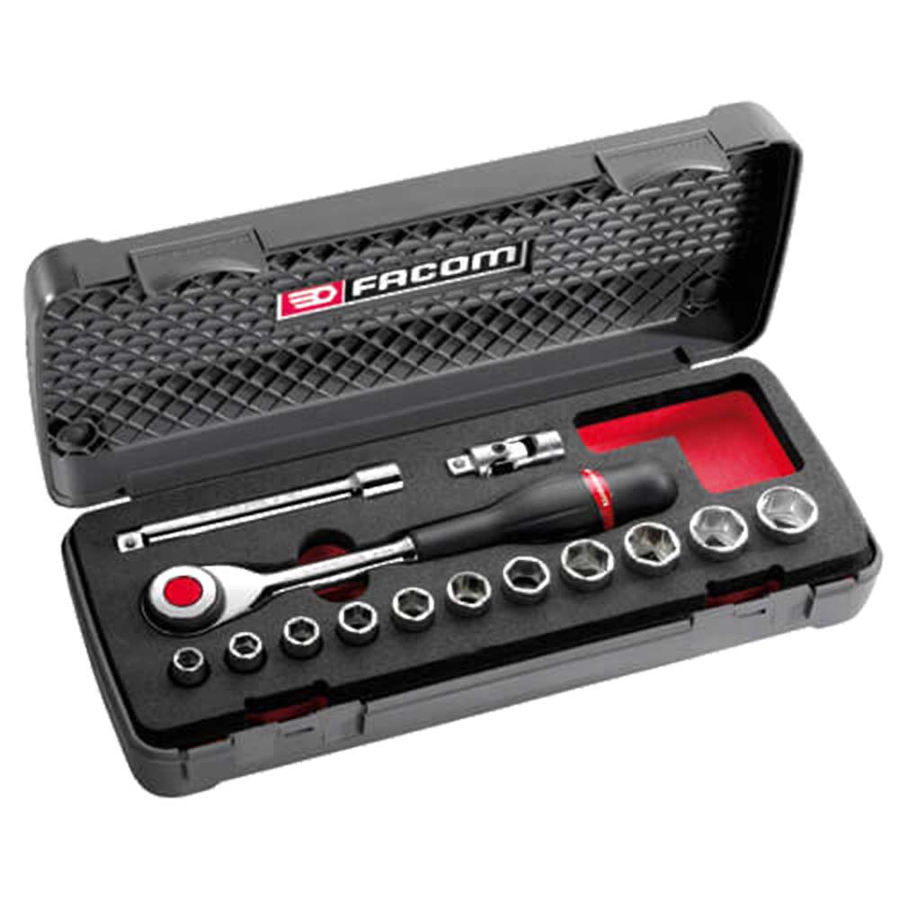 Image of Facom 14 Piece 3/8&quot; Square Drive Pro Rotator Socket Set Metric
