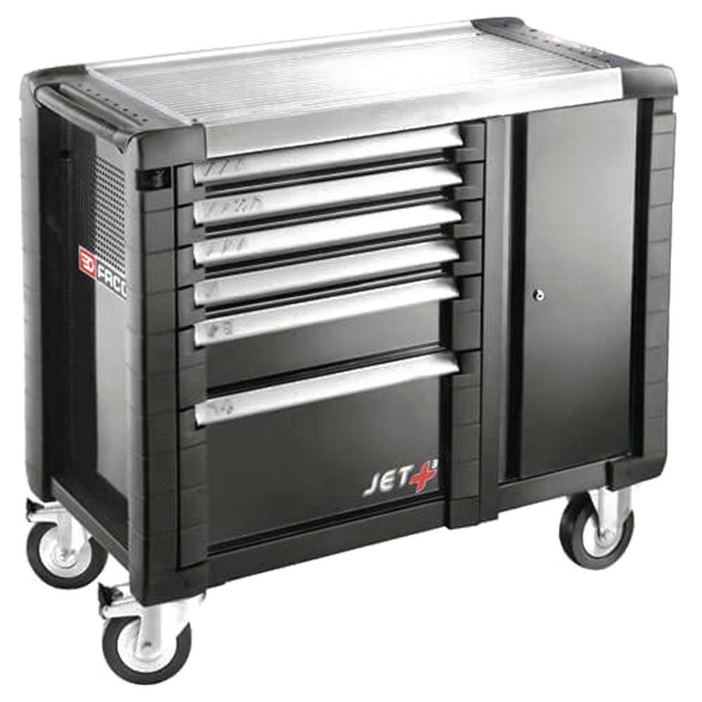 Facom JET+ 6 Drawer Mobile Work Bench Roller Cabinet Black Accepts All Britool & Facom Modules