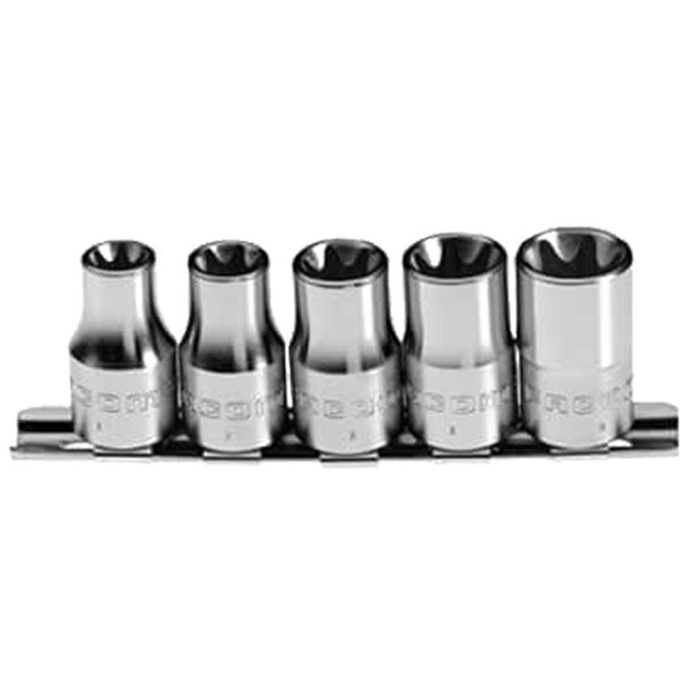 Image of Facom 5 Piece 3/8&quot; Square Drive Torx Socket Set
