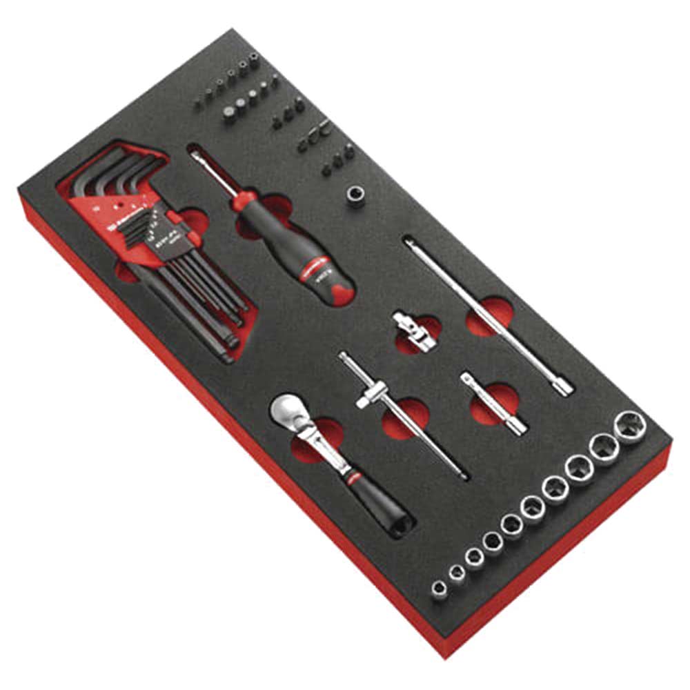 Image of Facom 48 Piece 1/4&quot; Square Drive Socket Set Foam Module 5.5 - 14mm