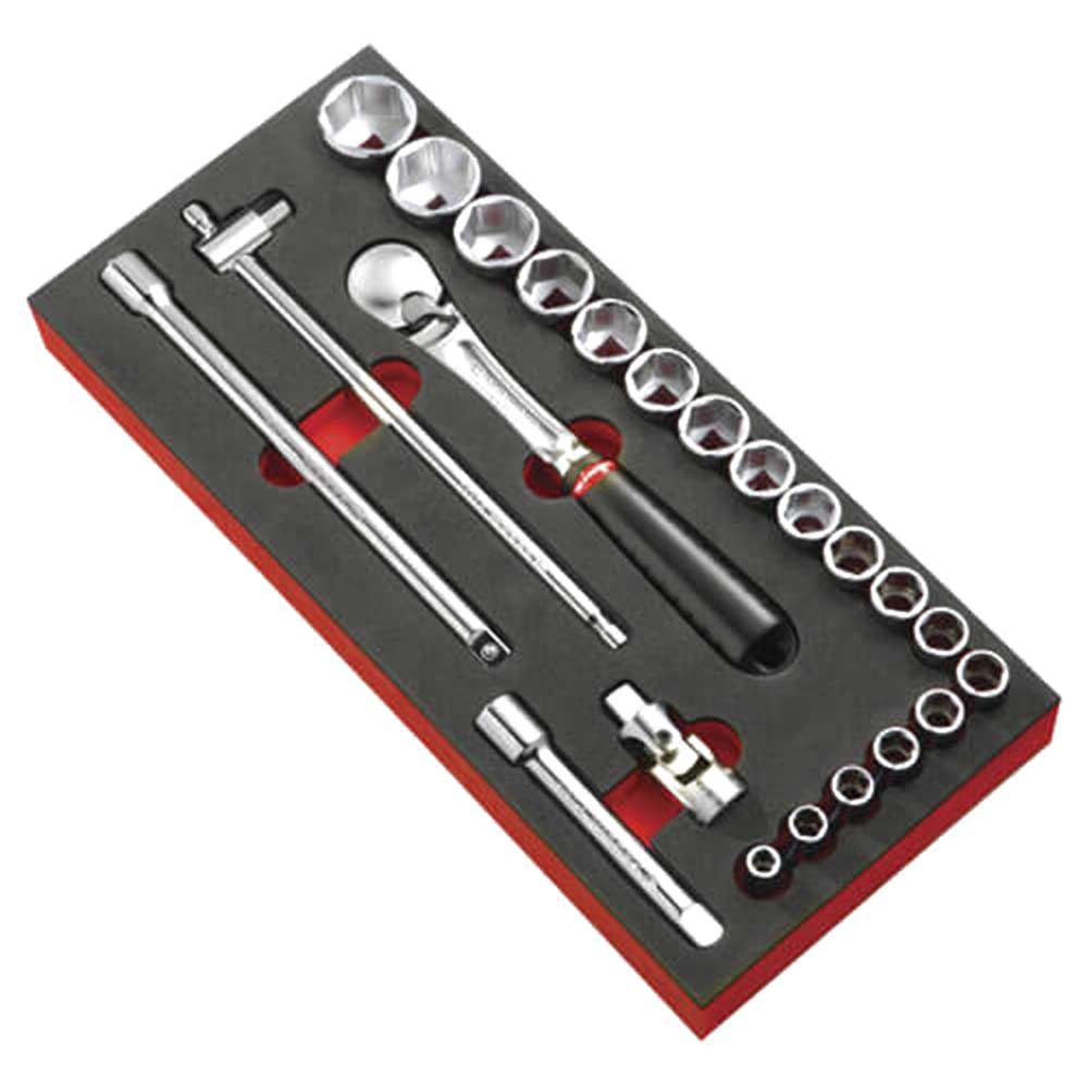 Image of Facom 23 Piece 1/2&quot; Square Drive Socket Set Foam Module 8 - 32mm