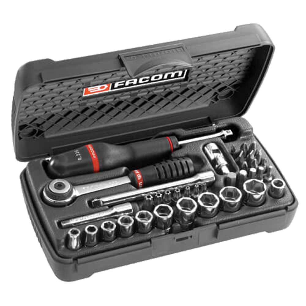 Facom 37 Piece 1/4" Square Drive Socket Set Metric