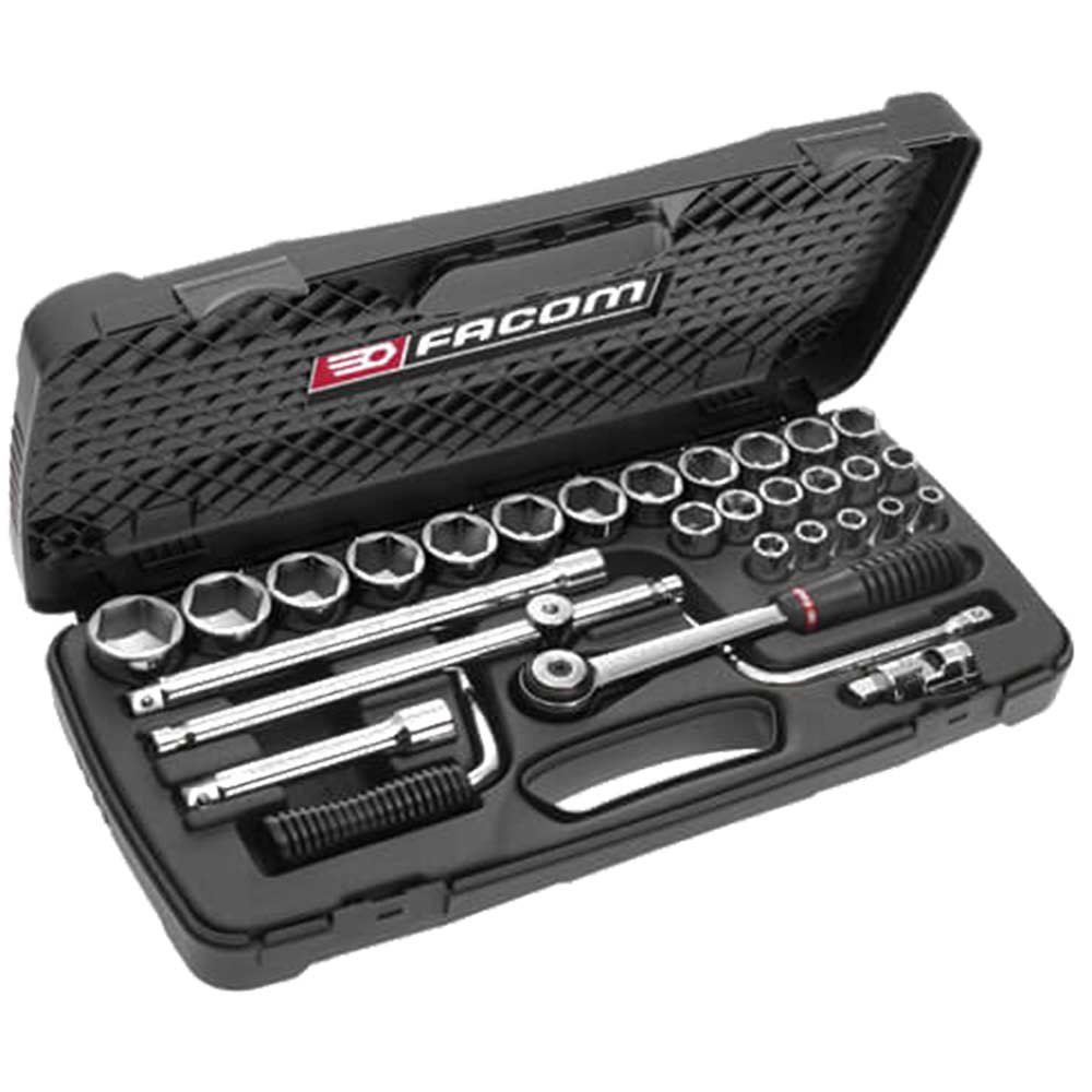 Image of Facom 29 Piece 1/2&quot; Square Drive Hex Socket Set 8 - 34mm