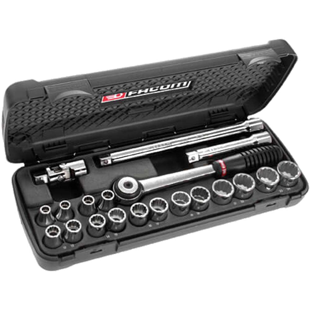 Image of Facom 20 Piece 1/2&quot; Square Drive Metric Socket Set
