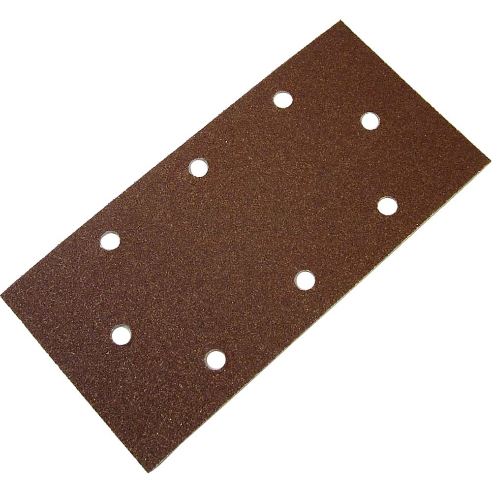 Image of Faithfull 1/3 Sanding Sheets 93mm x 230mm Bosch Hook & Loop Red Holed Assorted Grit Pack of 5