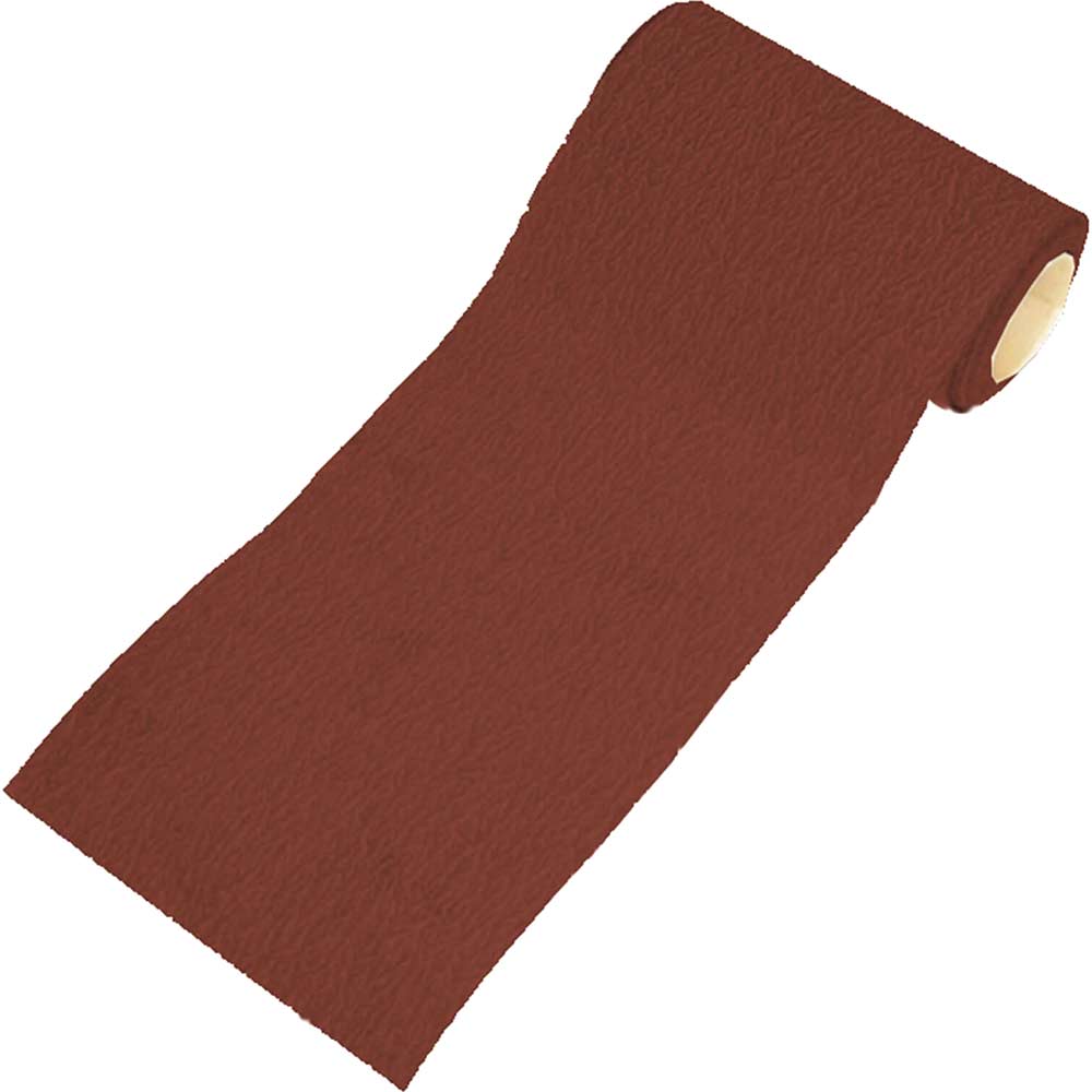 Image of Faithfull Aluminium Oxide Paper Roll Red 115mm x 1 Metre Hook & Loop Medium Grit