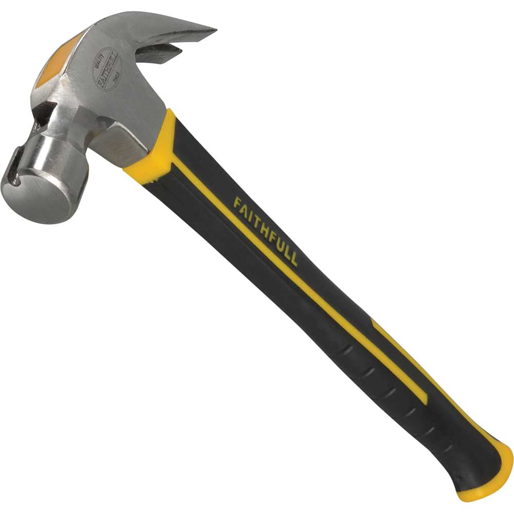 Image of Faithfull Magnetic Fibre Glass Claw Hammer 20Oz