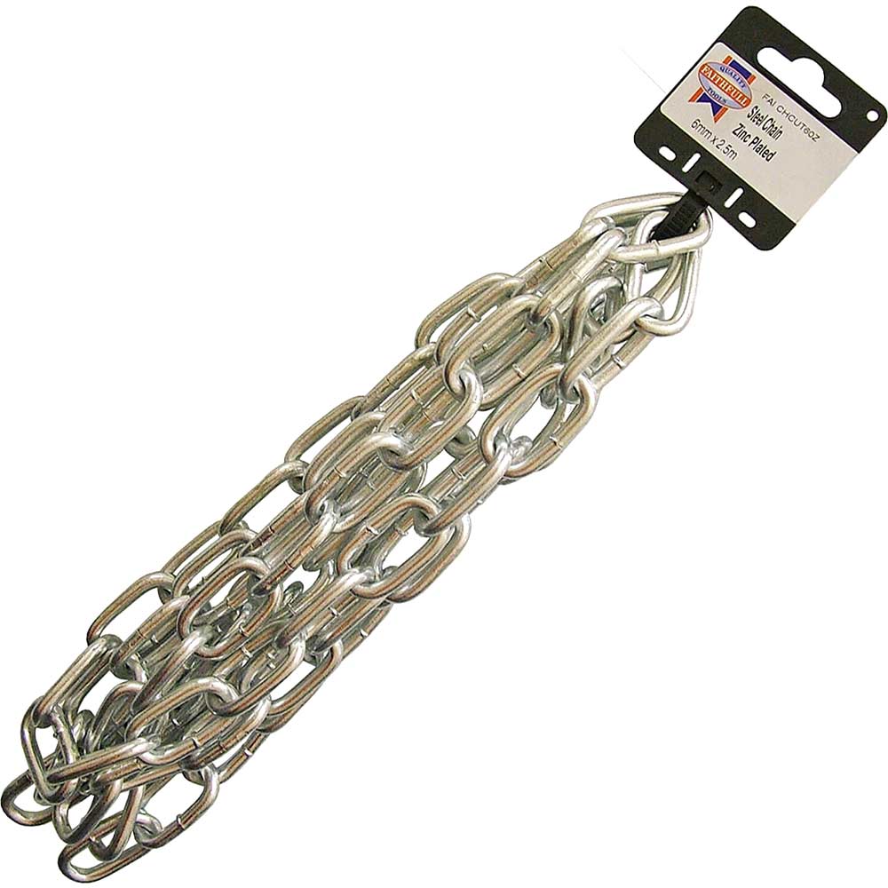 Faithfull Zinc Plated Chain 6mm x 2.5 Metre