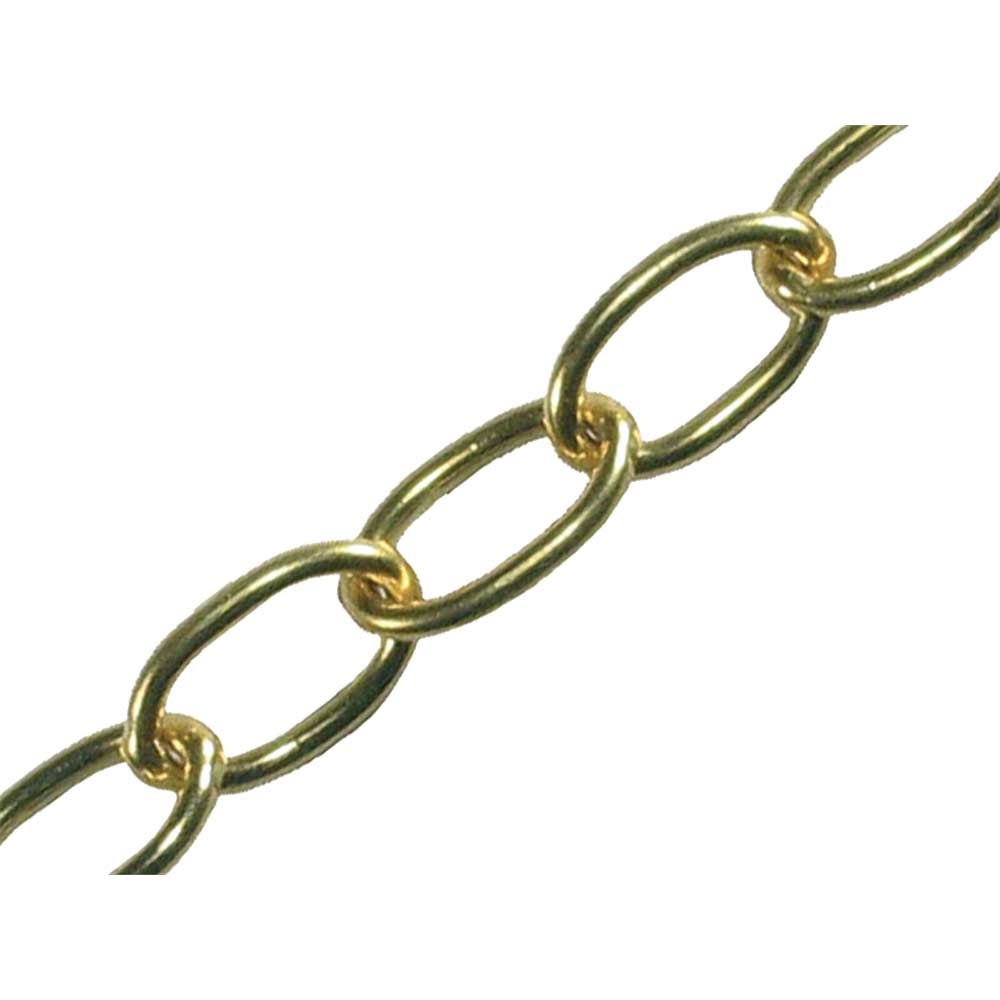Faithfull Oval Polished Brass Chain 1.8mm x 10 Metal