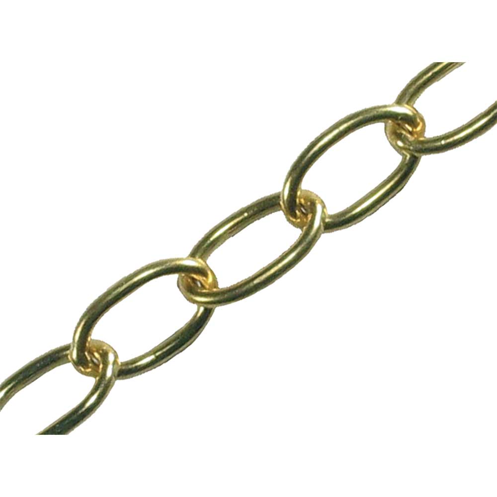 Faithfull Oval Polished Brass Chain 2.3mm x 10 Metre