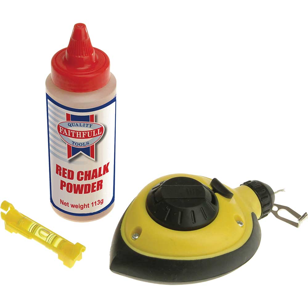Faithfull Rapid Chalk Line & Chalk & Level